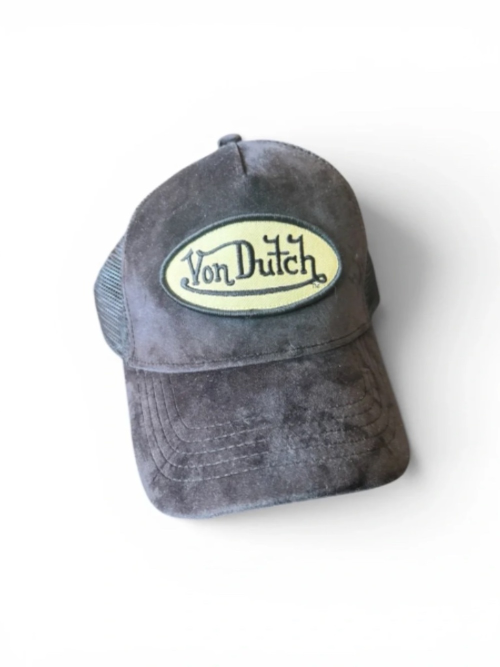 VON DUTCH Black Trucker Cap with Yellow Logo Patch - Picture 3 of 6